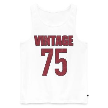 vintage 1975 - Männer Premium Bio Tank Top - Weiß - Vorne - Michal (187cm)