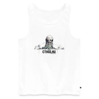Cthulhu (H. P. Lovecraft) - Männer Premium Bio Tank Top - Weiß - Vorne - AI Model Male 178 light (178cm)