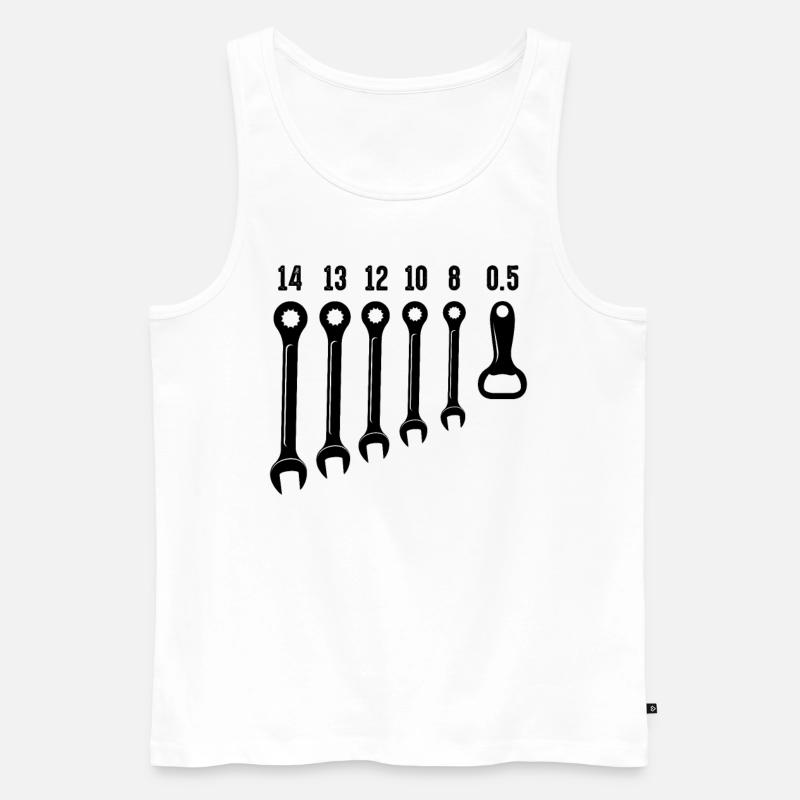 Handwerker und Bier - Männer Premium Bio Tank Top - Weiß