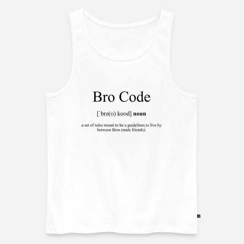 Bro Code (Bruder-Kodex) Definition Dictionary - Männer Premium Bio Tank Top - Weiß