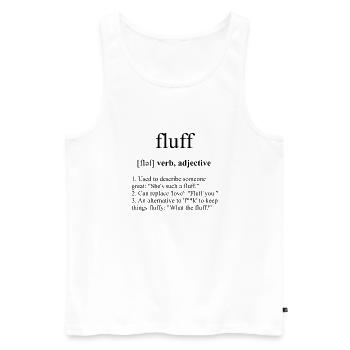 Fluff (flauschig) Definition Dictionary - Männer Premium Bio Tank Top - Weiß - Vorne - AI Model Male 178 light (178cm)