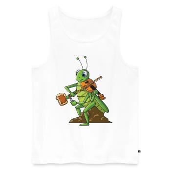Geige Grille Geigenspieler Multitasking Brot - Männer Premium Bio Tank Top - Weiß - Vorne - AI Model Male 178 light (178cm)