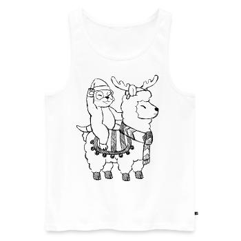 Noël suricate monte à colorier - Débardeur bio Premium Homme - blanc - Devant - Michal (187cm)