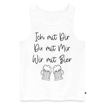 Spruch Sprüche Bier Paar Beziehung Partner Freund - Männer Premium Bio Tank Top - Weiß - Vorne - Michal (187cm)