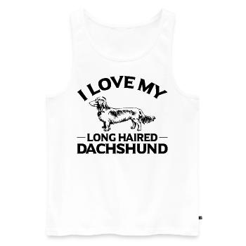 I LOVE MY LONG HAIRED CHIEN DE TOIT - Débardeur bio Premium Homme - blanc - Devant - Michal (187cm)