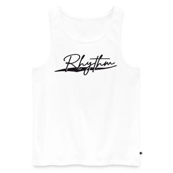 Rhythm Rhythmus Musik Music Dancer tanzen - Männer Premium Bio Tank Top - Weiß - Vorne - AI Model Male 178 light (178cm)