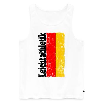 Leichtathletik Flagge Fahne Deutschland - Männer Premium Bio Tank Top - Weiß - Vorne - Michal (187cm)