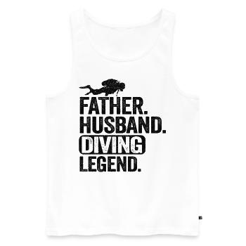 Plongeur Cadeau Plongée Plongée Sports De Pères Papa - Débardeur bio Premium Homme - blanc - Devant - Michal (187cm)