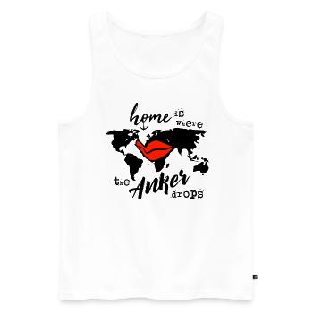 home is where the anker drops - Männer Premium Bio Tank Top - Weiß - Vorne - Michal (187cm)