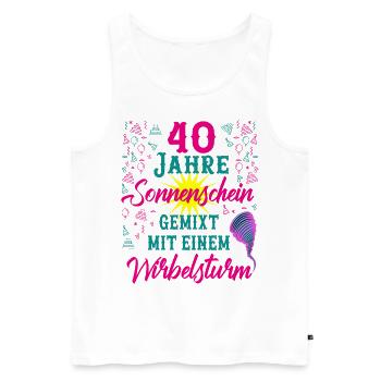 40 Geburtstag Frauen Geschenk 40 Jahre Geburtstag - Männer Premium Bio Tank Top - Weiß - Vorne - Michal (187cm)