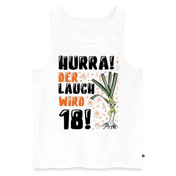 18 Geburtstag Junge Gag Geschenk Ehrenlauch - Männer Premium Bio Tank Top - Weiß - Vorne - Michal (187cm)