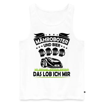 Hobbygärtner Rasenroboter Rasenmähroboter Fun - Männer Premium Bio Tank Top - Weiß - Vorne - Michal (187cm)