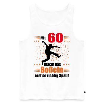 Boßeln Geschenk Boßler Bosseln Boßelsport 60 Jahre - Männer Premium Bio Tank Top - Weiß - Vorne - Michal (187cm)