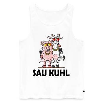 Schweine Kühe Geschenk witziges Wortspiel Humor - Männer Premium Bio Tank Top - Weiß - Vorne - AI Model Male 178 light (178cm)