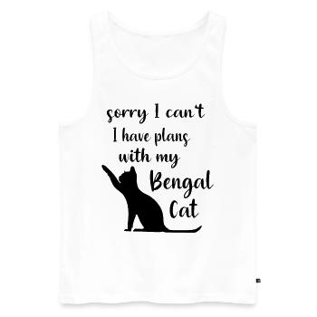 Chat Bengal Chat Chat Chat Pussy Mieze Disant Cadeau - Débardeur bio Premium Homme - blanc - Devant - Michal (187cm)