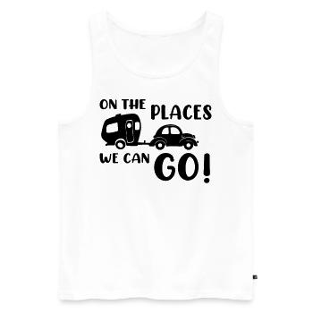 Wohnwagen Camper campen - Männer Premium Bio Tank Top - Weiß - Vorne - Michal (187cm)