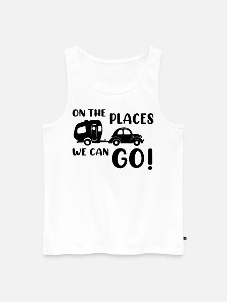 Caravan Camper Camping - Men's Premium Organic Tank Top - white