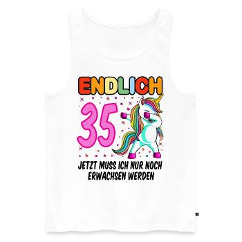 35. Geburtstag Einhorn 35 Jahre 35. Jubiläum Fun - Männer Premium Bio Tank Top - Weiß - Vorne - Michal (187cm)