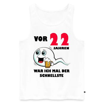 22. Geburtstag lustig 22.Ehrentag 22. Jubiläum - Männer Premium Bio Tank Top - Weiß - Vorne - Michal (187cm)