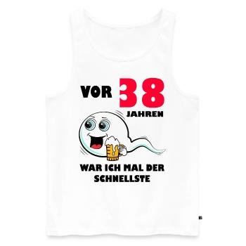 38. Geburtstag lustig 38.Ehrentag 38. Jubiläum - Männer Premium Bio Tank Top - Weiß - Vorne - AI Model Male 178 light (178cm)