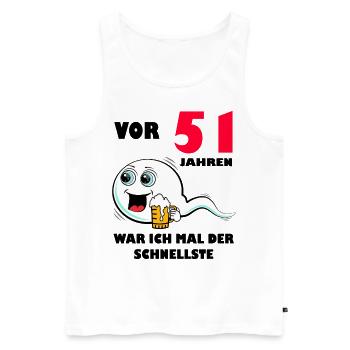 51. Geburtstag lustig 51.Ehrentag 51. Jubiläum - Männer Premium Bio Tank Top - Weiß - Vorne - Michal (187cm)