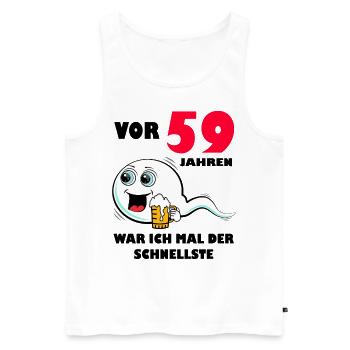 59. Geburtstag lustig 59.Ehrentag 59. Jubiläum - Männer Premium Bio Tank Top - Weiß - Vorne - Michal (187cm)