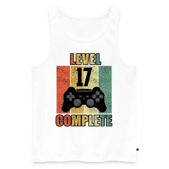 17 Geburtstag 17 Jahre Geschenk lustig 17 Jubiläum - Männer Premium Bio Tank Top - Weiß - Vorne - Michal (187cm)