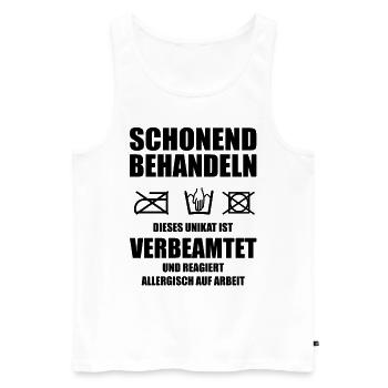 Verbeamtung 2022 Geschenk Beamter auf Lebenszeit - Männer Premium Bio Tank Top - Weiß - Vorne - Michal (187cm)
