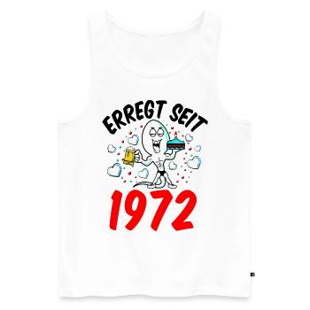 Vor 50 Jahren war ich mal der Schnellste 50 Jahre - Männer Premium Bio Tank Top - Weiß - Vorne - Michal (187cm)