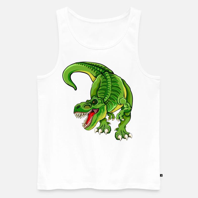 Rex - T Rex - Dinosaurier - Männer Premium Bio Tank Top - Weiß