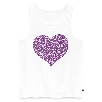Herz Unendlich 3D - Lila - Männer Premium Bio Tank Top - Weiß - Vorne - AI Model Male 178 light (178cm)