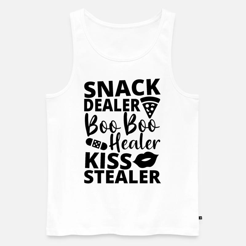Mama Mutter Küsse Dieb - Männer Premium Bio Tank Top - Weiß