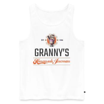 Granny's Homemade Icecream Retro Vintage Logo Eis - Männer Premium Bio Tank Top - Weiß - Vorne - Michal (187cm)