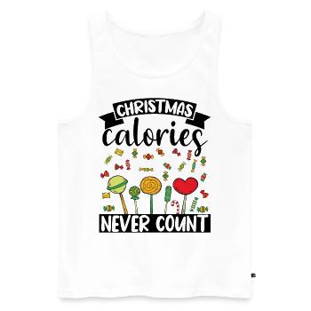 Les calories de Noël ne comptent jamais - Débardeur bio Premium Homme - blanc - Devant - AI Model Male 178 light (178cm)