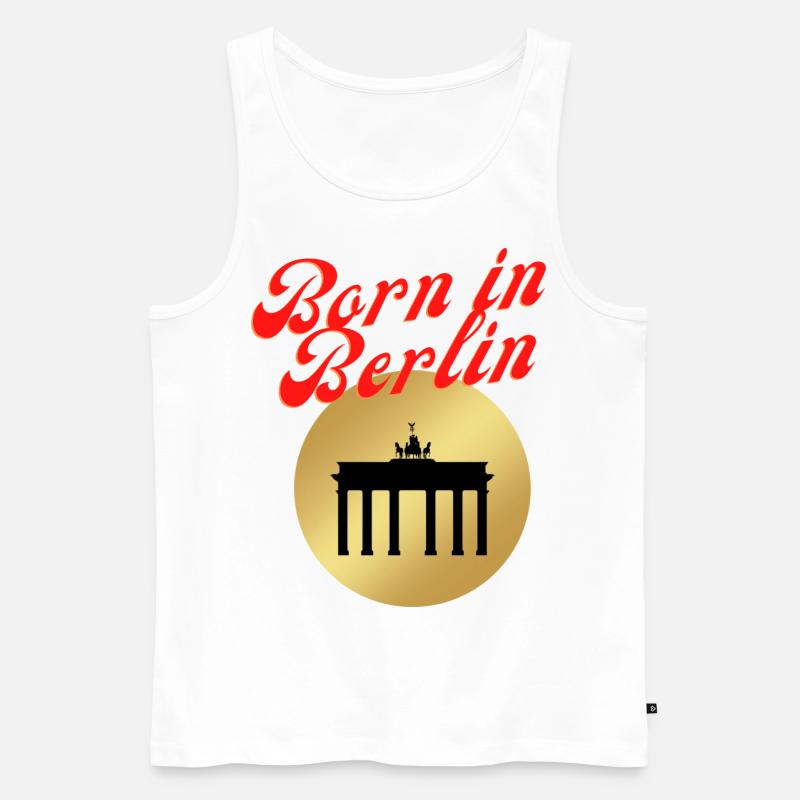 Born in Berlin - Männer Premium Bio Tank Top - Weiß