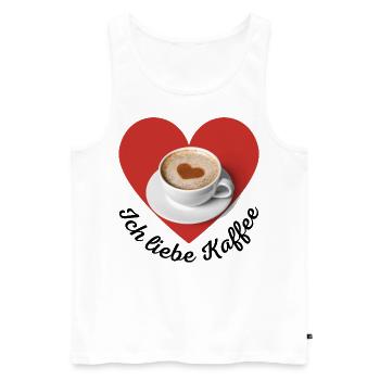Ich liebe Kaffee T-Shirt - Männer Premium Bio Tank Top - Weiß - Vorne - AI Model Male 178 light (178cm)
