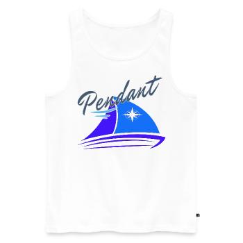 Pendant on board sailor skipper sailingboat sail - Men's Premium Organic Tank Top - white - Front - AI Model Male 178 light (178cm)