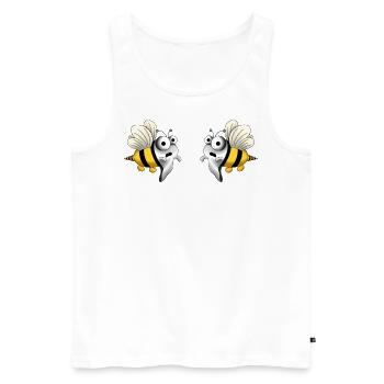 boo bees blank - Männer Premium Bio Tank Top - Weiß - Vorne - AI Model Male 178 light (178cm)