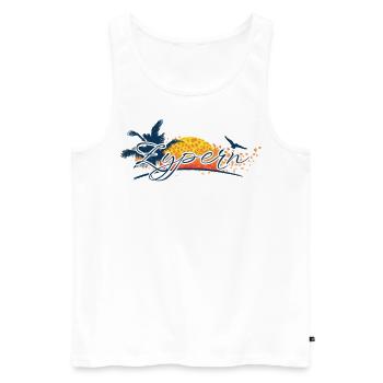 Zypern 2025 - Paphos - Ayia Napa - Männer Premium Bio Tank Top - Weiß - Vorne - AI Model Male 178 light (178cm)
