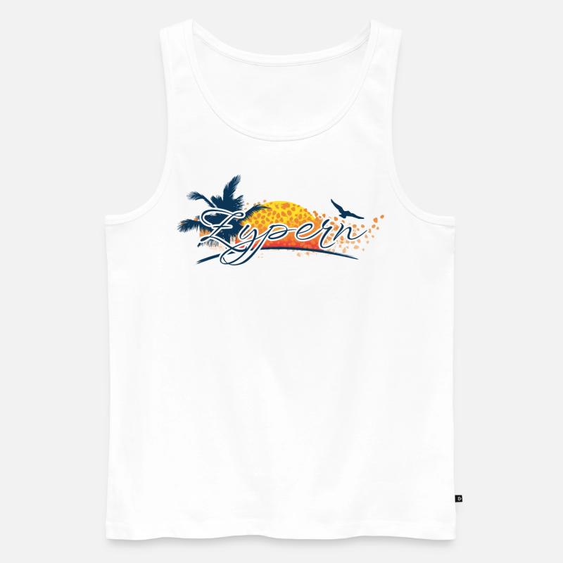 Zypern 2025 - Paphos - Ayia Napa - Männer Premium Bio Tank Top - Weiß