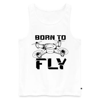 Drone - Né pour voler - Débardeur bio Premium Homme - blanc - Devant - AI Model Male 178 light (178cm)
