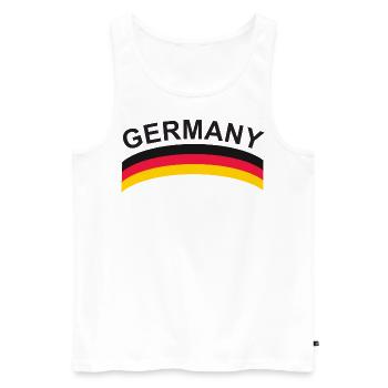 Germany Deutschlandflagge - Männer Premium Bio Tank Top - Weiß - Vorne - Michal (187cm)
