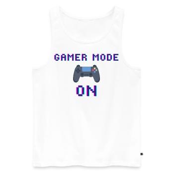 Mode joueur sur | T-Shirt Design Gamer - Débardeur bio Premium Homme - blanc - Devant - AI Model Male 178 light (178cm)