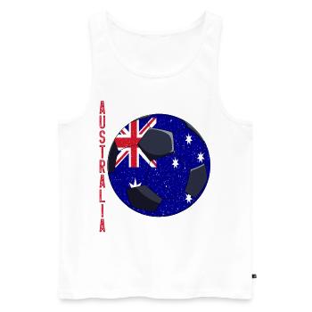 Australia Soccer Ball Australian Flag - Männer Premium Bio Tank Top - Weiß - Vorne - AI Model Male 178 light (178cm)