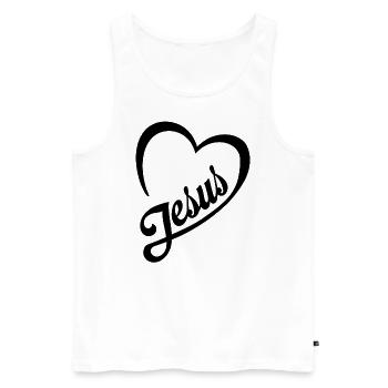 Jesus Christus von Nazareth Glaube Bibel Jesus - Männer Premium Bio Tank Top - Weiß - Vorne - Michal (187cm)