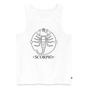 Scorpio Zodiac Sign Horoscope Ascendant Gift - Men's Premium Organic Tank Top - white - Front - AI Model Male 178 light (178cm)