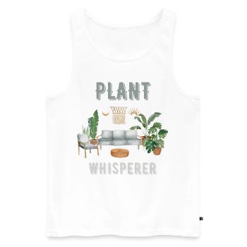 Plantes Whisperer I Plante d’intérieur Jardinier Plante - Débardeur bio Premium Homme - blanc - Devant - Michal (187cm)