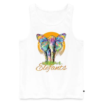 Éléphant - T-shirt safari - Débardeur bio Premium Homme - blanc - Devant - Michal (187cm)