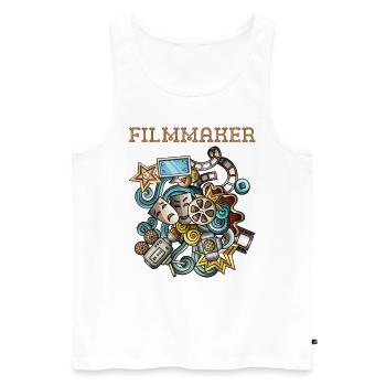 Filmmaker- Funny filmmakers and videographers - Men's Premium Organic Tank Top - white - Front - AI Model Male 178 light (178cm)