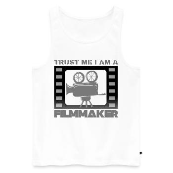 Ich bin ein Filmmacher - T-shirt cinéaste - Débardeur bio Premium Homme - blanc - Devant - Michal (187cm)